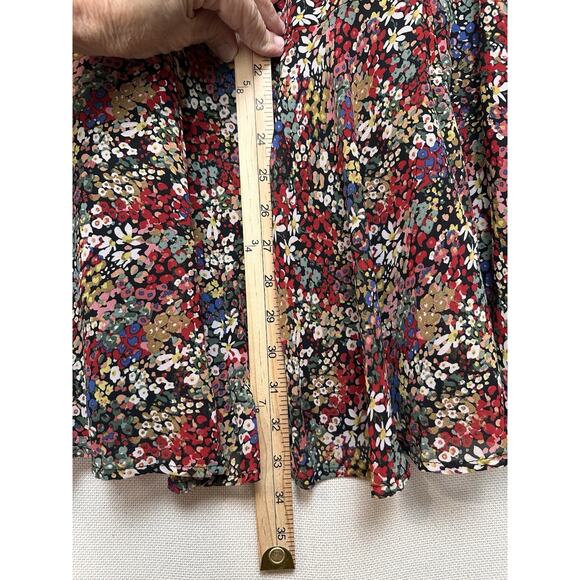 Entro Dress Sz M Floral Perfect for Fall Long Sleeves Tie Waist Button Up - Picture 16 of 16